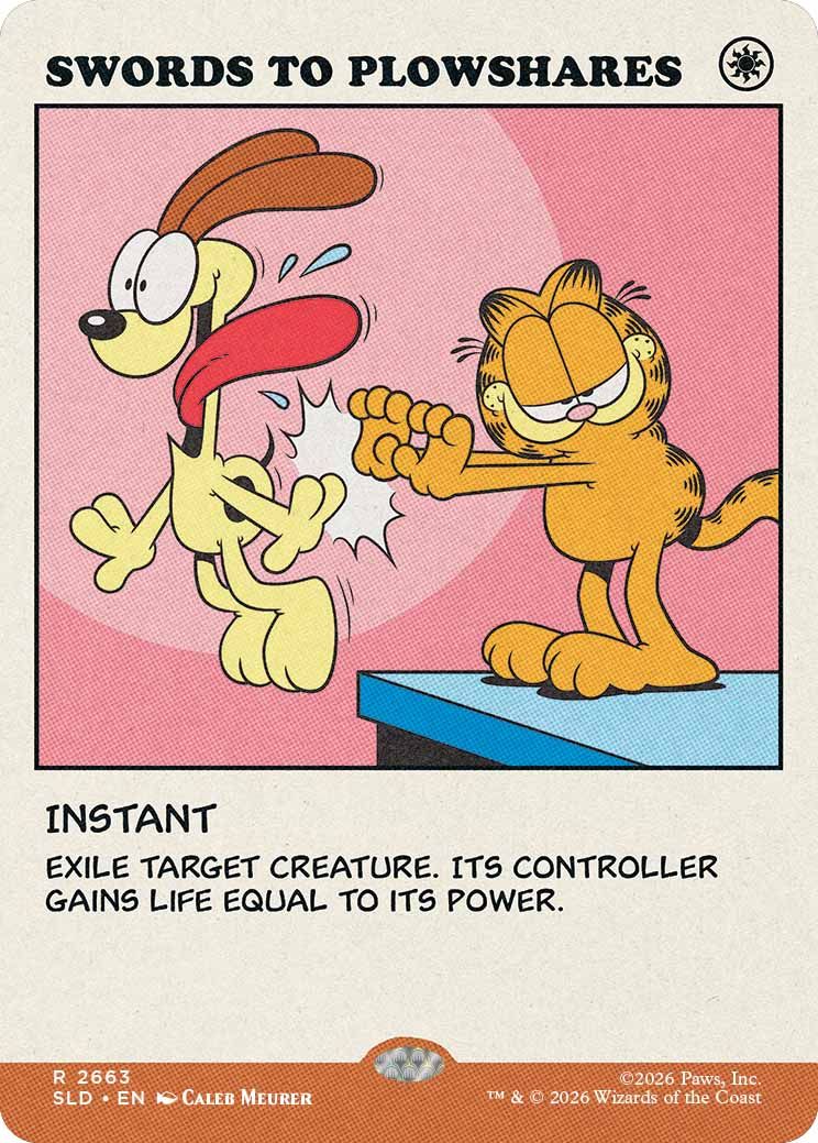 Garfield on a Magic: The Gathering card