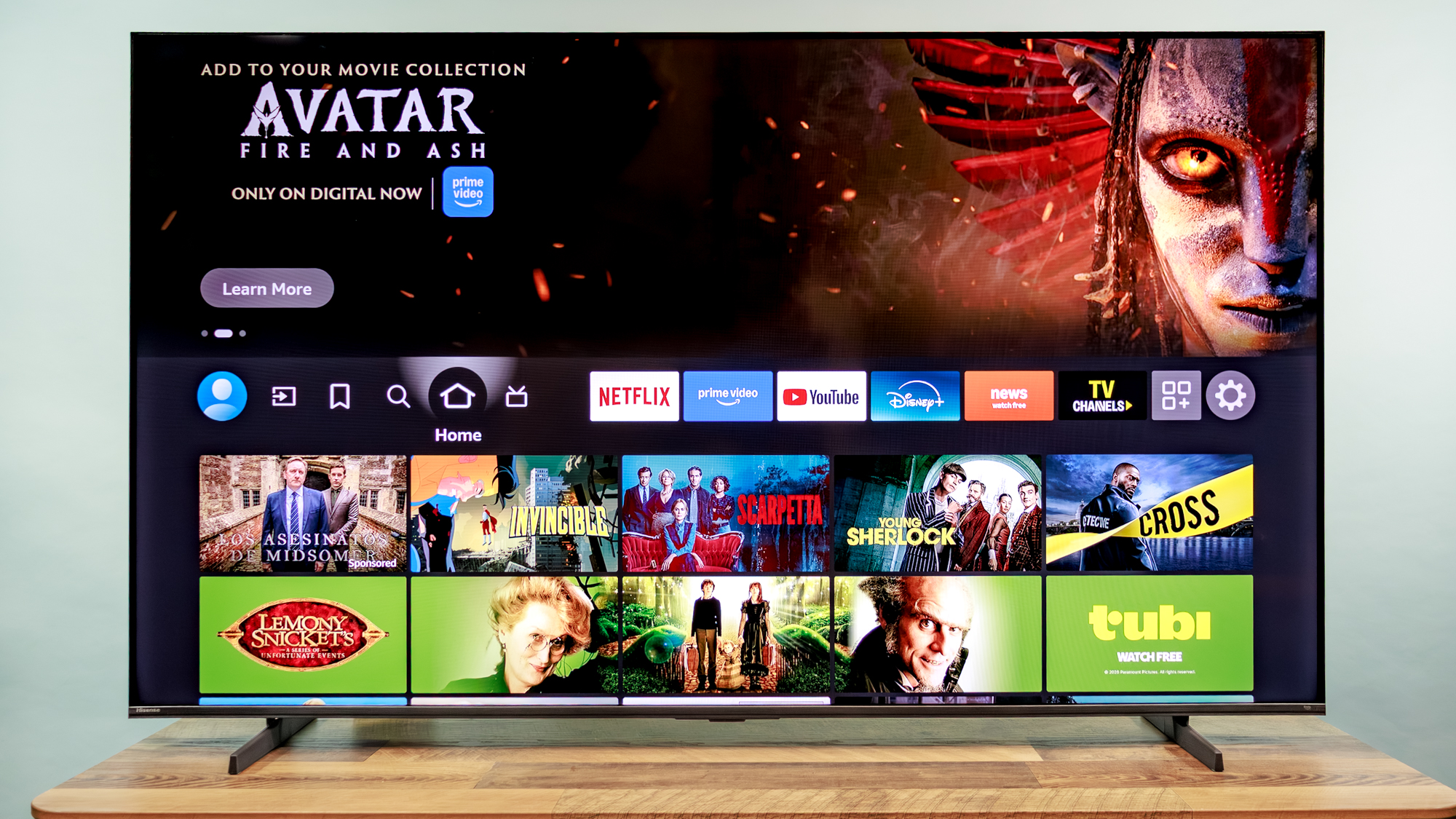 Hisense QD7 Mini LED TV on a table