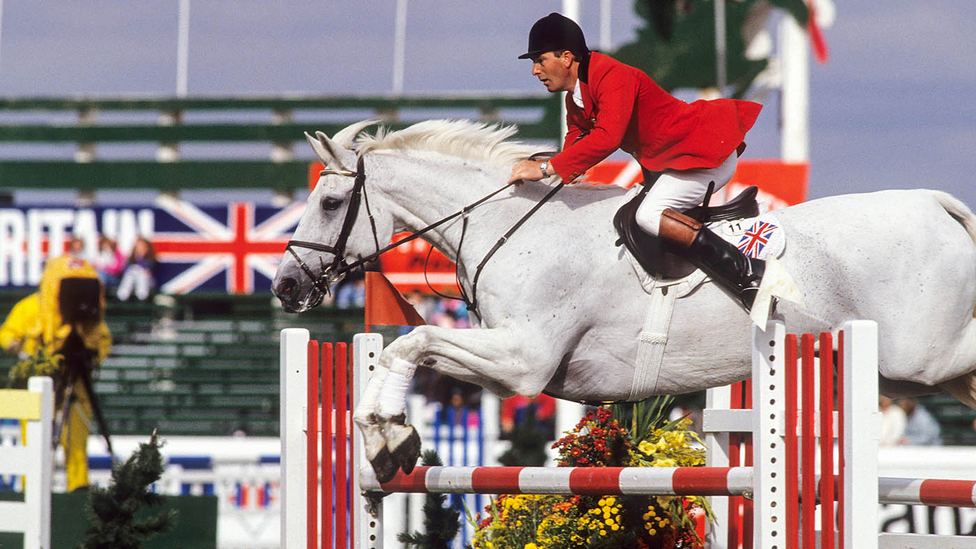 John Whitaker and Milton competing at Spruce Meadows in 1991