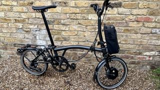A photo of the Brompton Electric P Line unfolded
