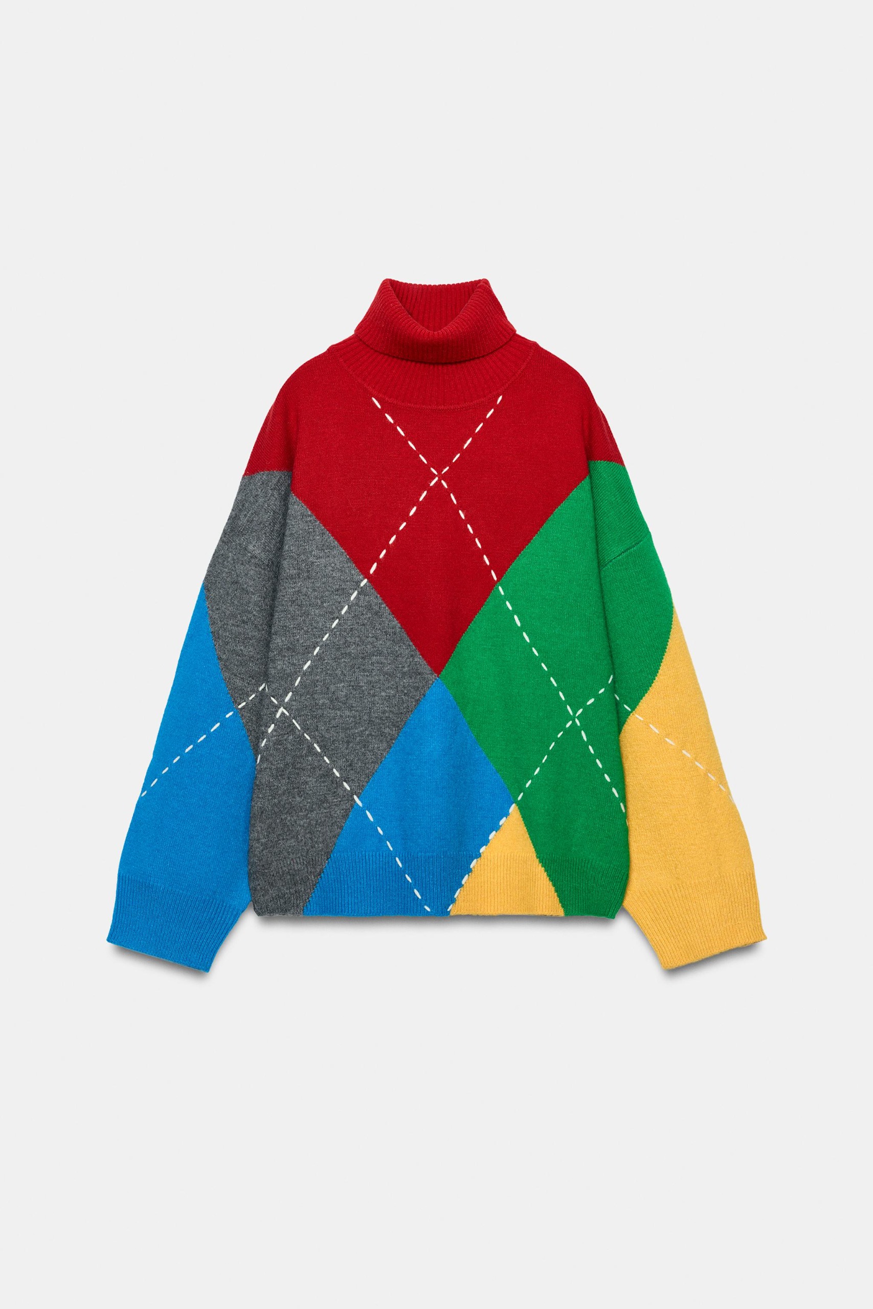 Oversize Argyle Knit Jumper - Only One - S