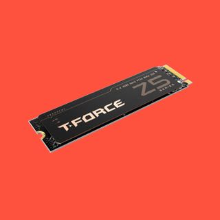 The best Gen 5 SSD, against a red background