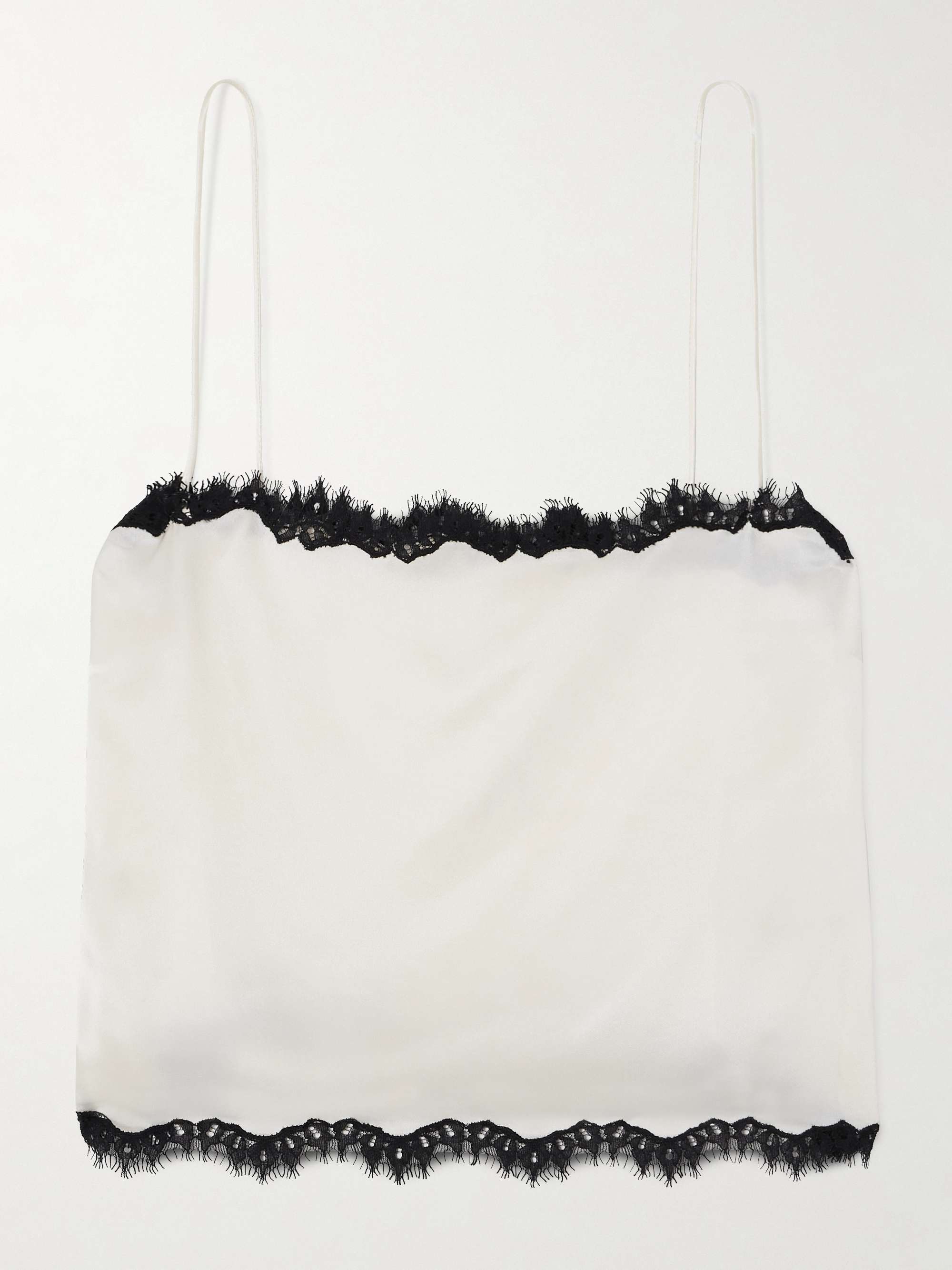 Loure Lace-Trimmed Silk-Satin Top