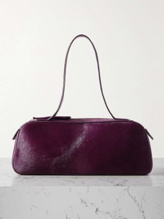 Simona Leather-Trimmed Calf Hair Shoulder Bag