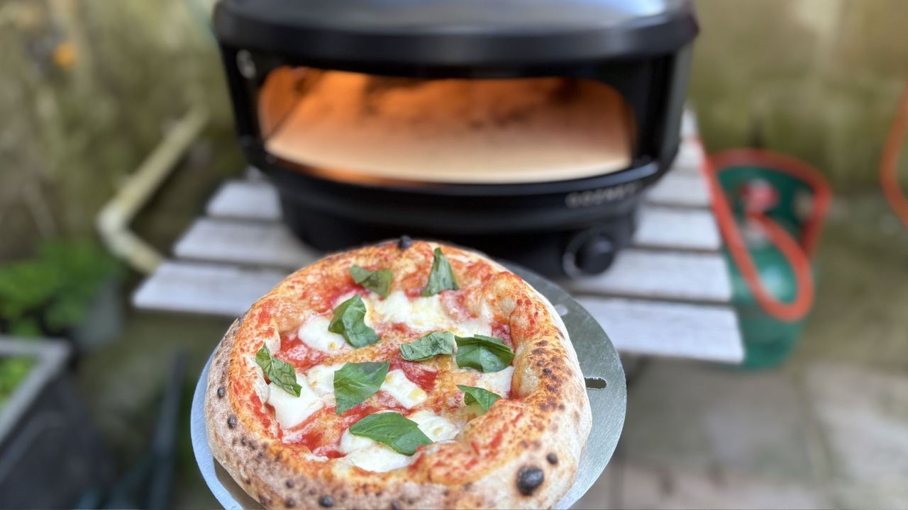 Gozney Arc Lite Pizza Oven being tested outside