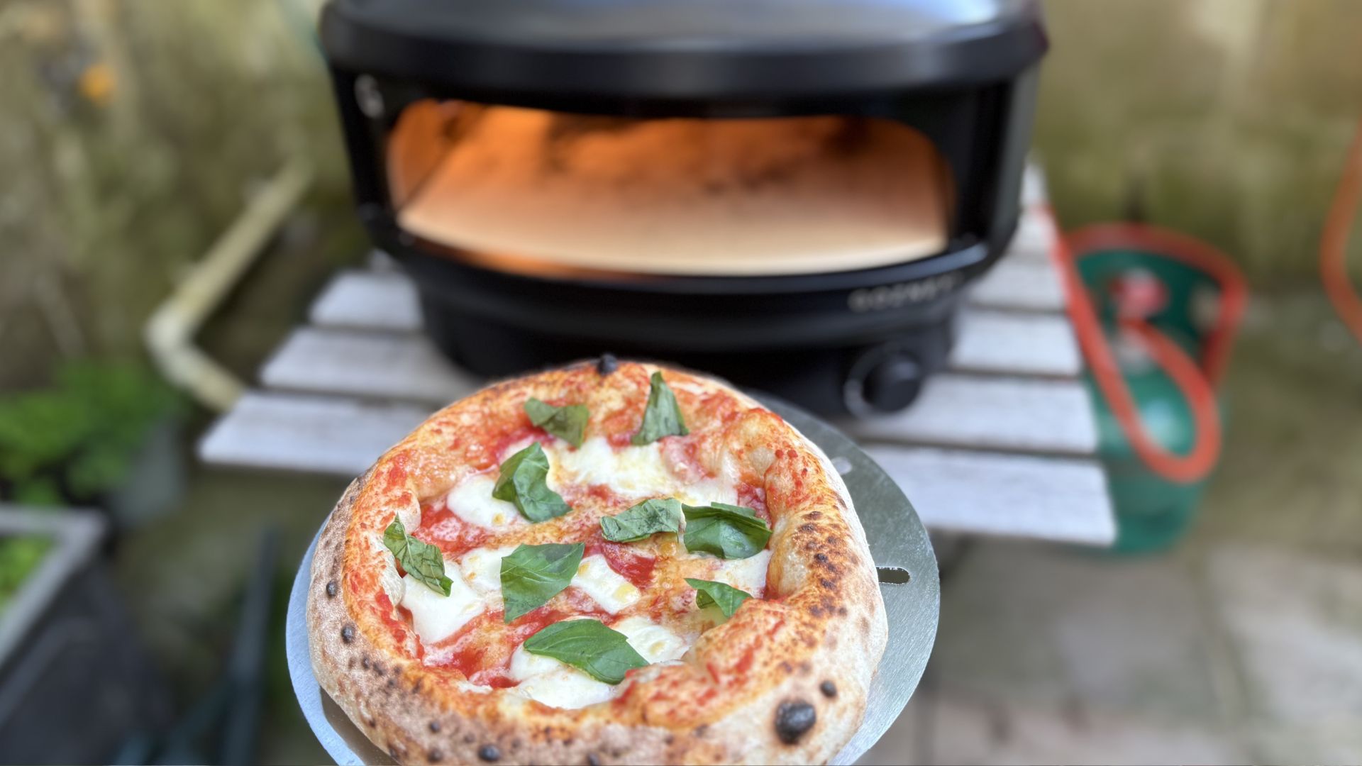 Gozney Arc Lite Pizza Oven being tested outside
