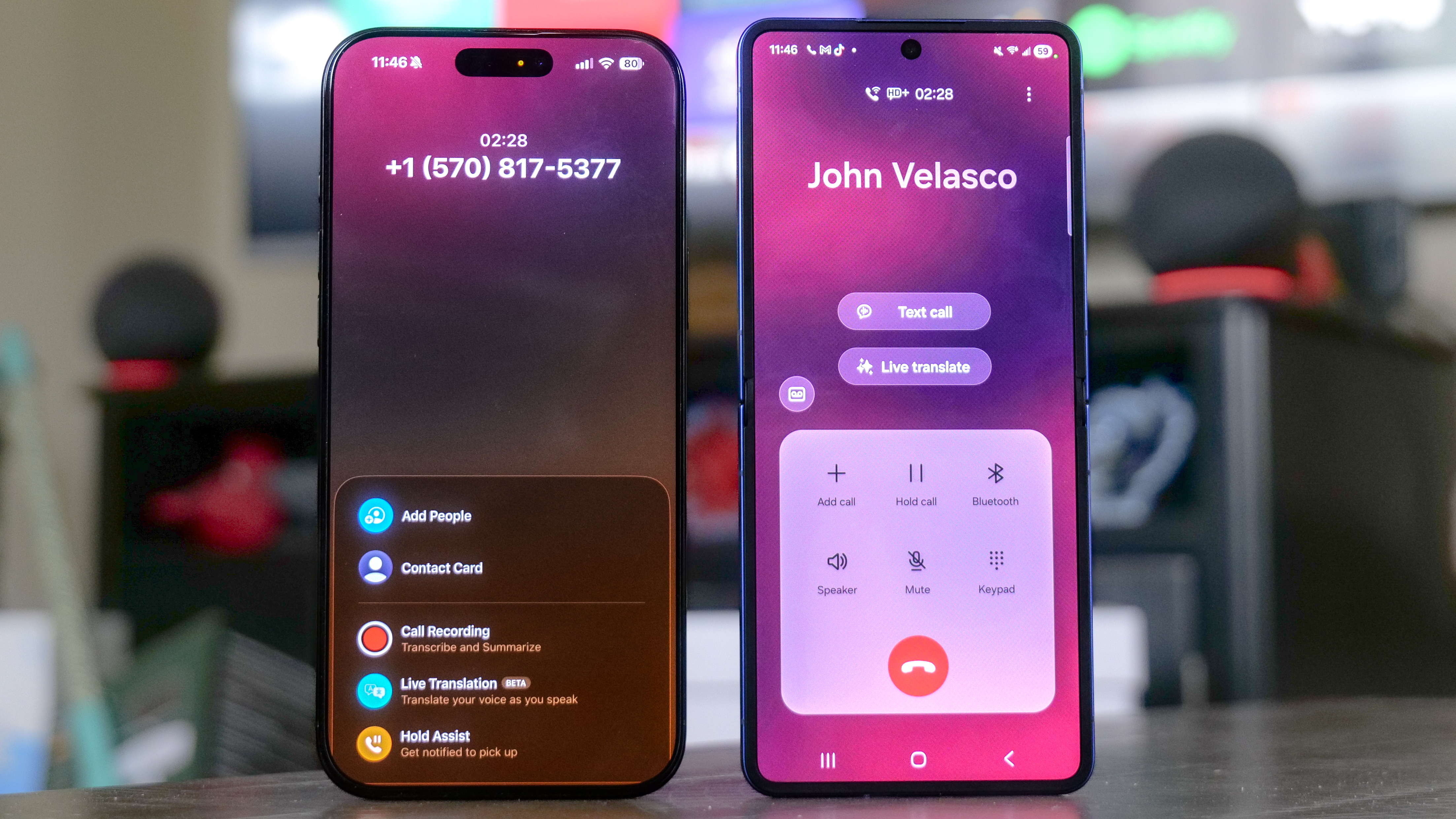 Live Translate face-off iOS 26 vs Galaxy AI using iPhone 16 Pro Max and Galaxy Z Flip 7.