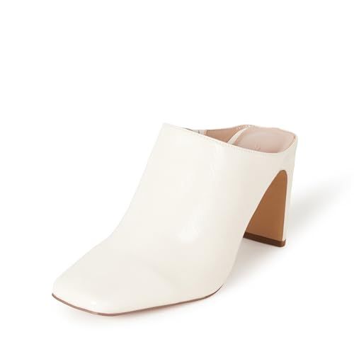 The Drop Women's Avena Square-Toe Block-Heel Mule, White, 4.5