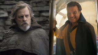 Older versions of Luke Skywalker and Lando Calrissian side by side