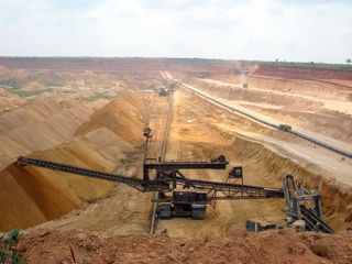 An effectively non-renewable resource: a phosphate mine in Togo.