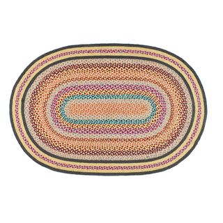 Multicoloured Jute Oval Rug