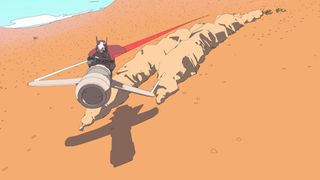 Die besten Indie-Spiele: Sable durchquert mit ihrem Gleiter die Wüste