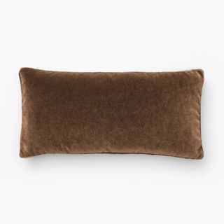 brown velvet rectangular pillow