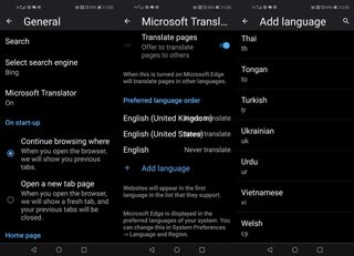 Edge Canary Android Translate