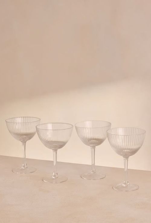 Fluted Champagne Coupe Set