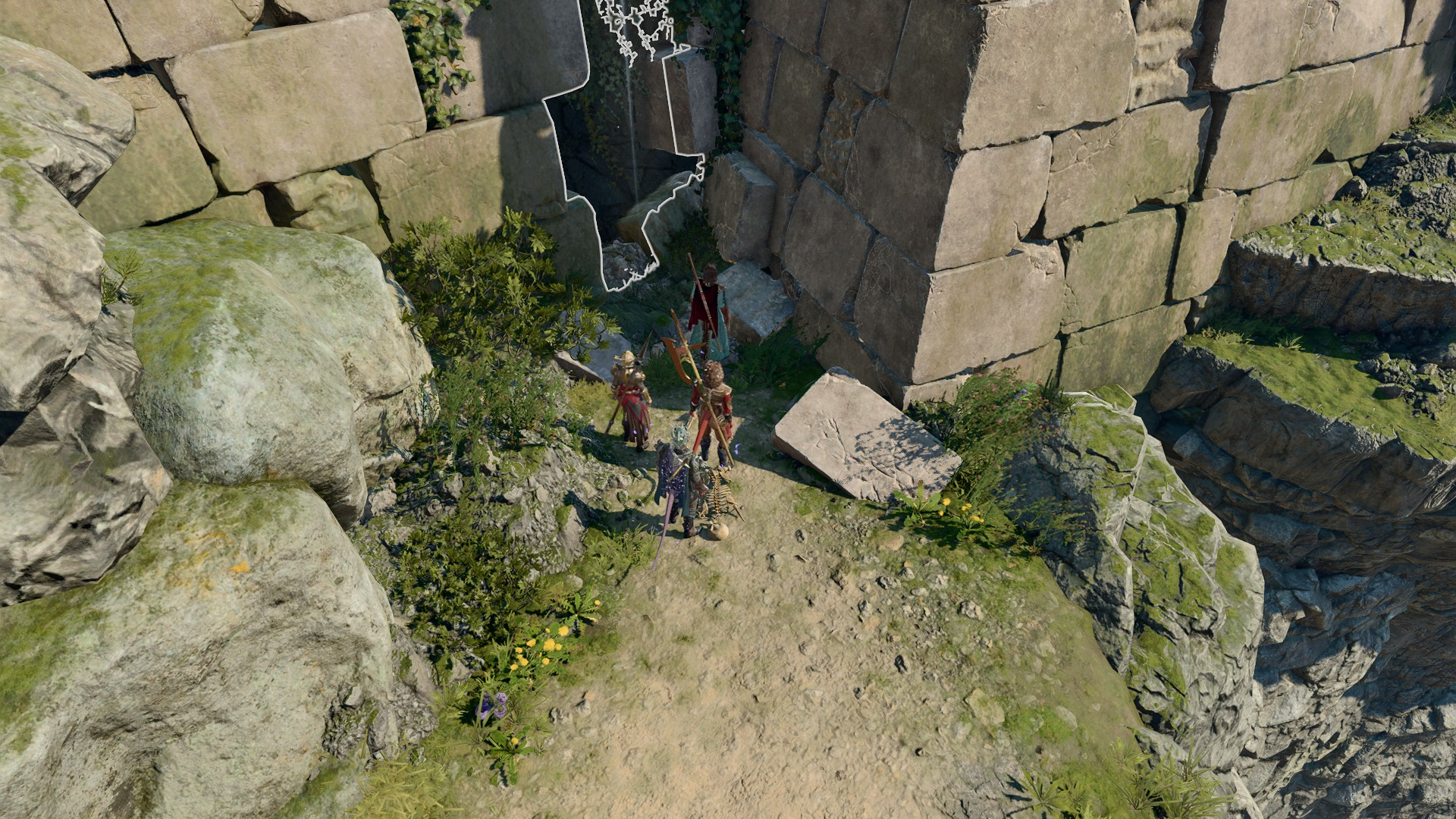 An image of a side entrance to Wyrm's Rock Fortress in Baldur's Gate 3.