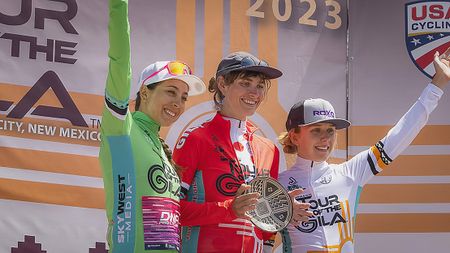 Austin Killips atop the podium following the Tour of the Gila