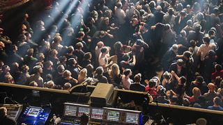 A crowd watching a prog gig