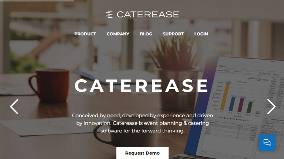 Tangkapan layar situs web untuk Caterease