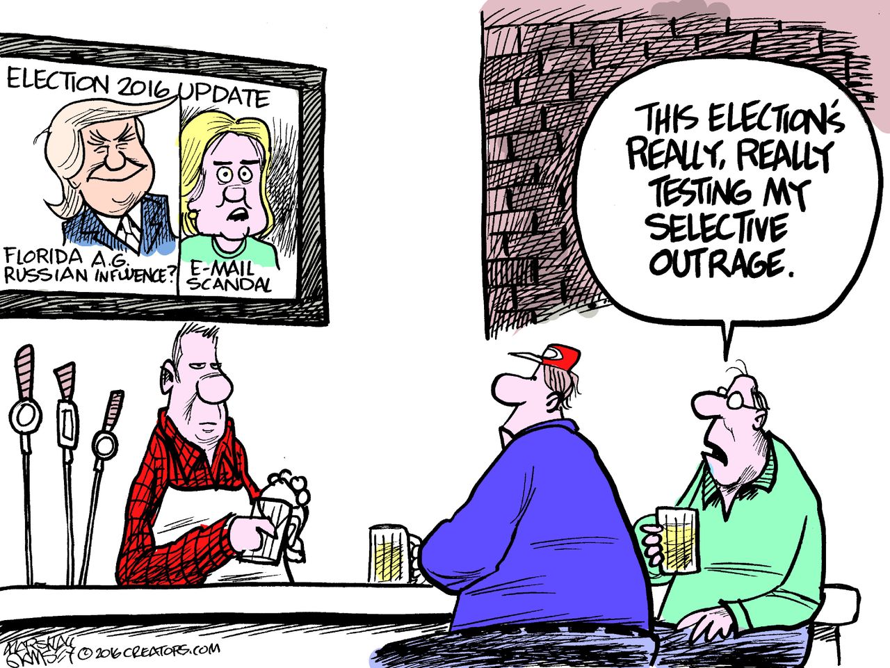 Political cartoon U.S. 2016 election voters