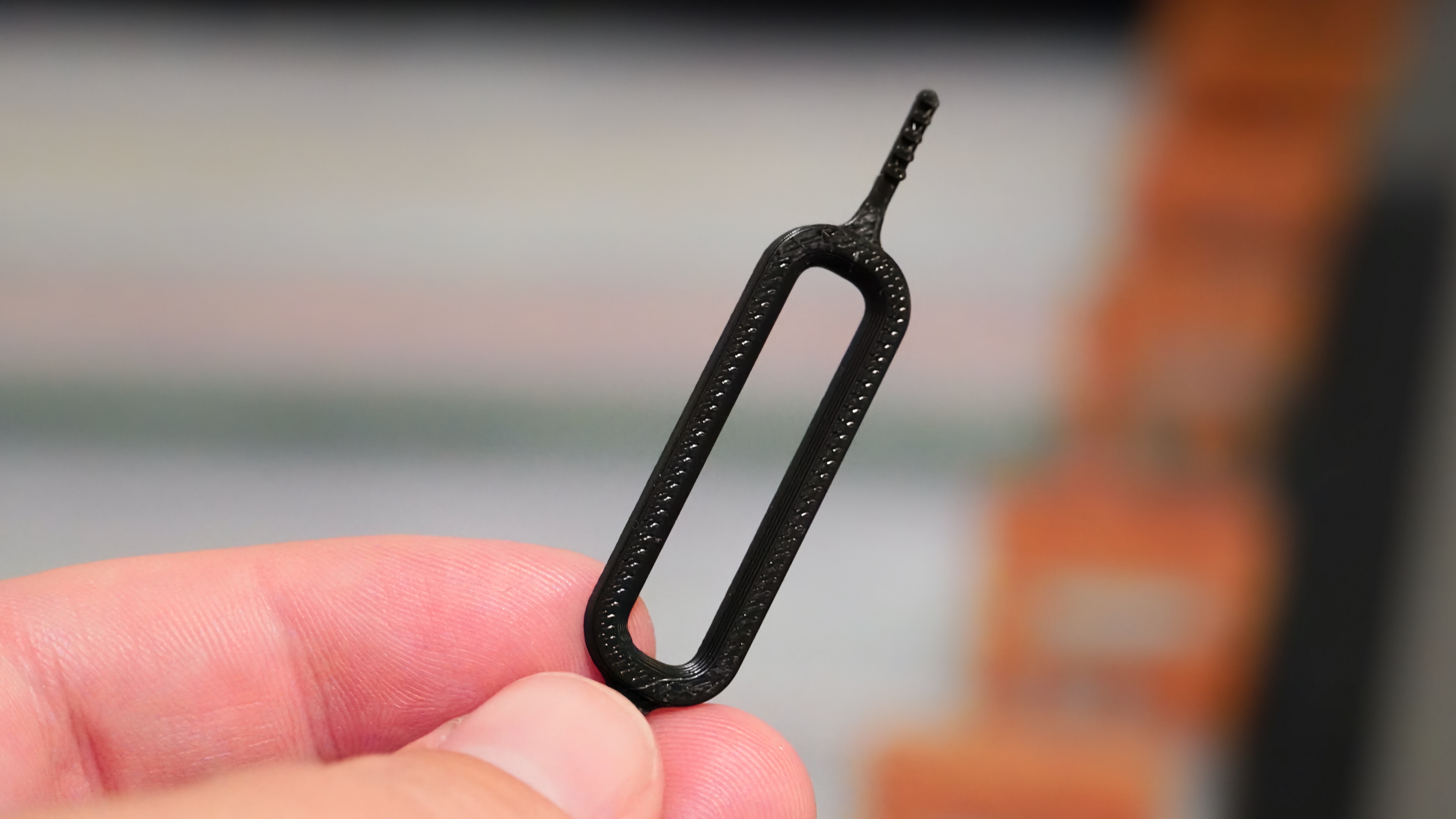 An earbud cleaning tool made using a Bambu Lab A1 Mini printer.