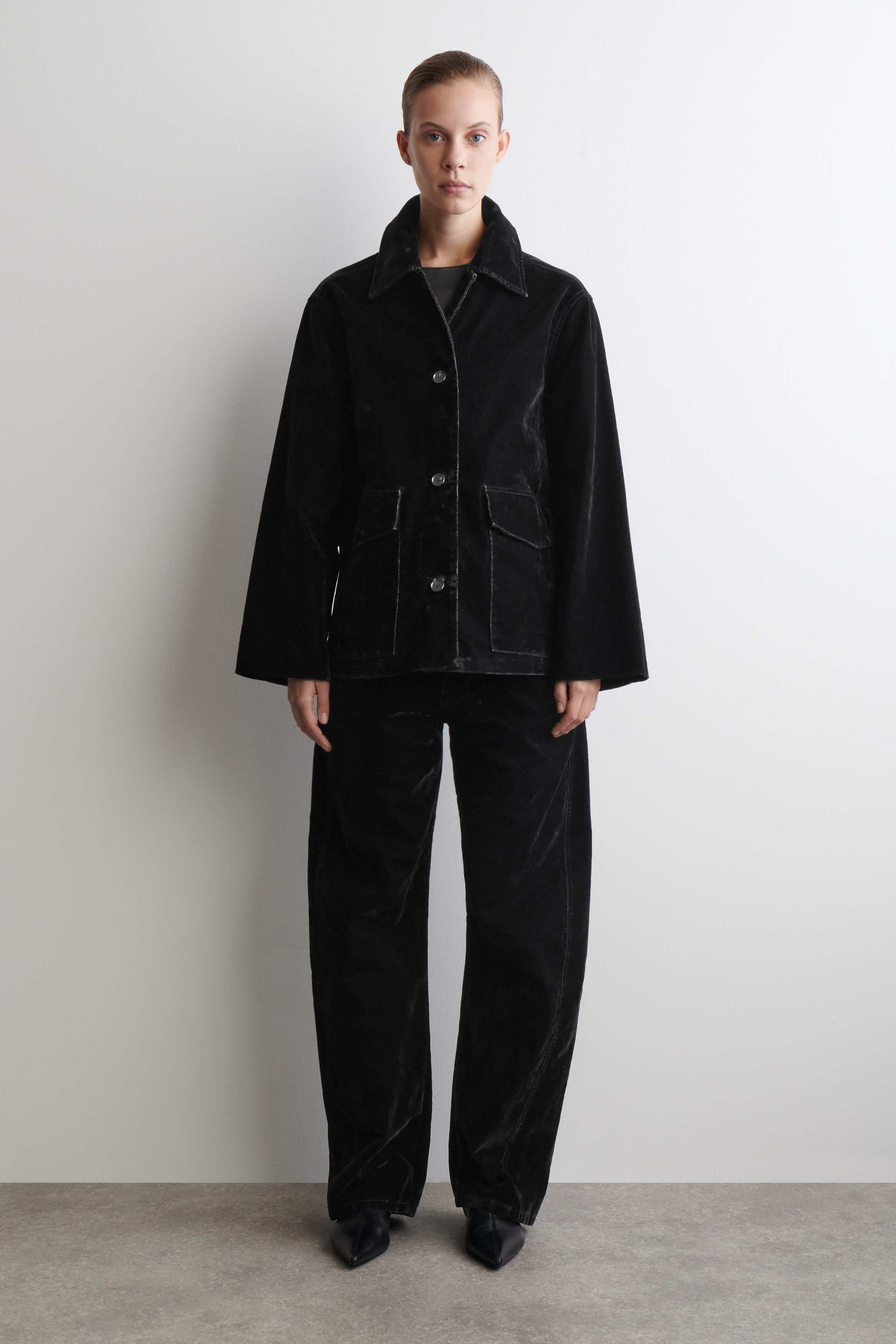 Flocked-Denim Jacket