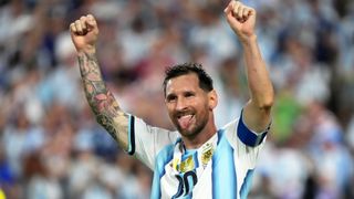 Argentina's Lionel Messi celebrating at World Cup 2026