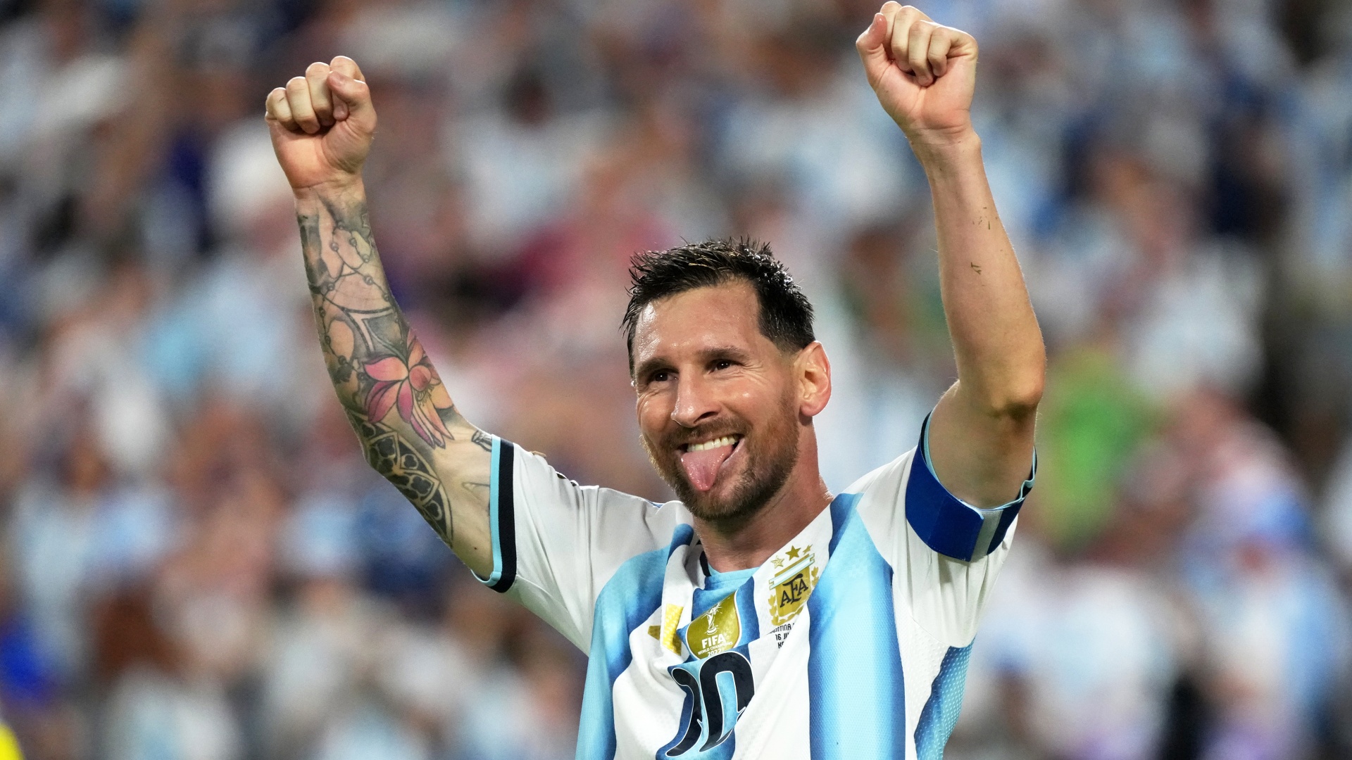 Argentina's Lionel Messi celebrating at World Cup 2026