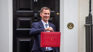 Jeremy Hunt with the Spring Budget - Editorial Only