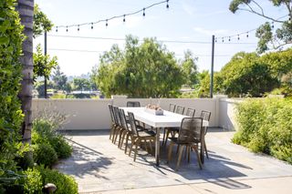 outdoor dining on patio backyard by Kate Anne Designs