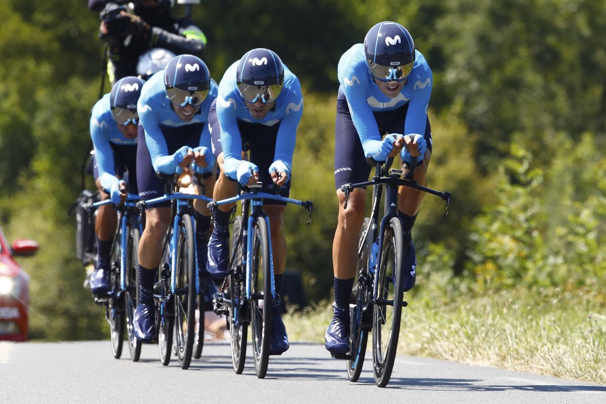 Movistar was down to five riders in the end