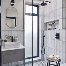 Small shower with storage