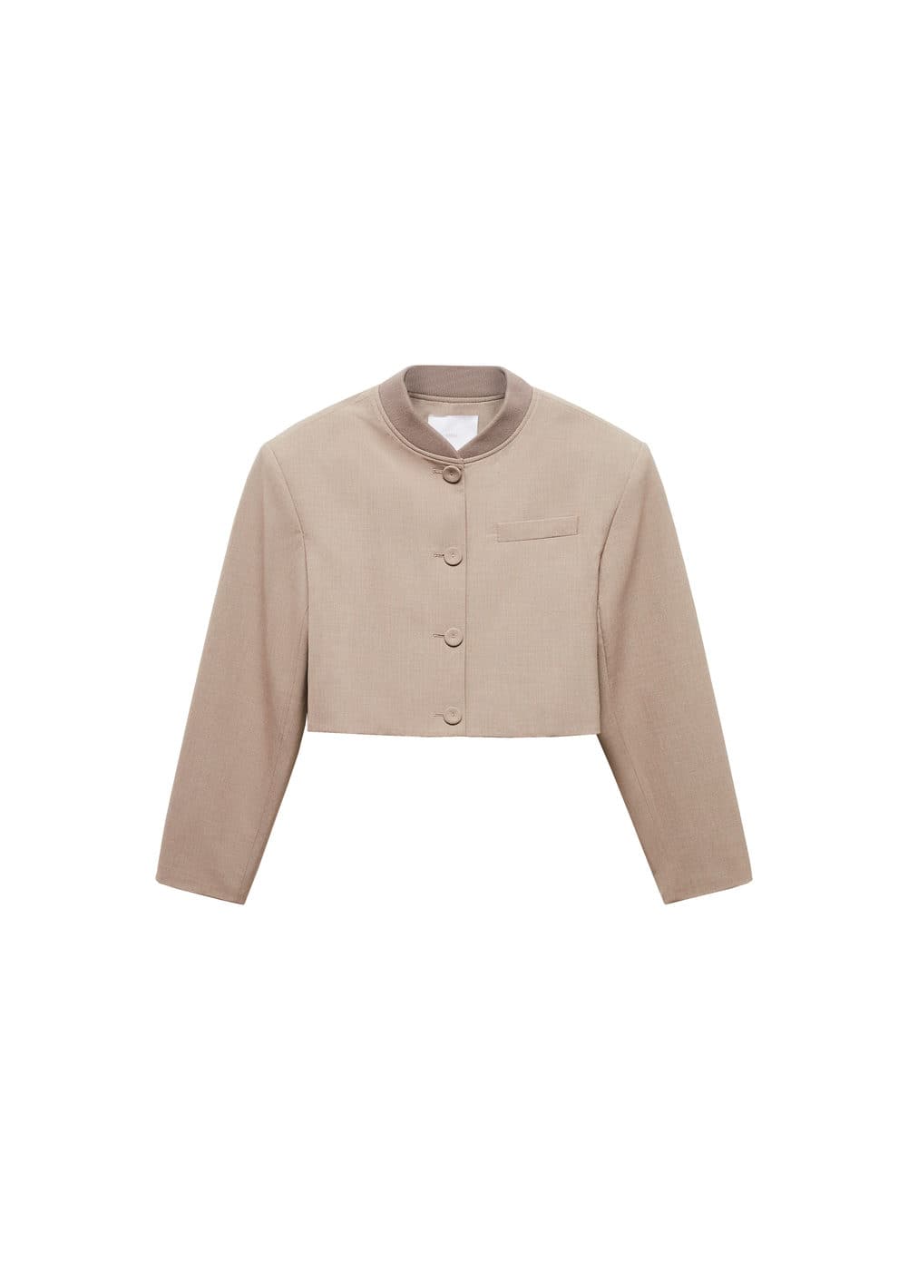 Buttoned Cropped Jacket -  Women