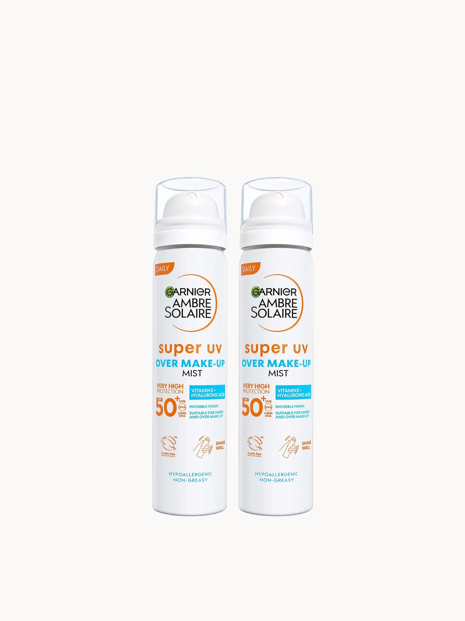 Garnier Ambre Solaire Over Makeup Super Uv Protection Mist Spf50+ With Hyaluronic Acid and Vitamin E, 75ml