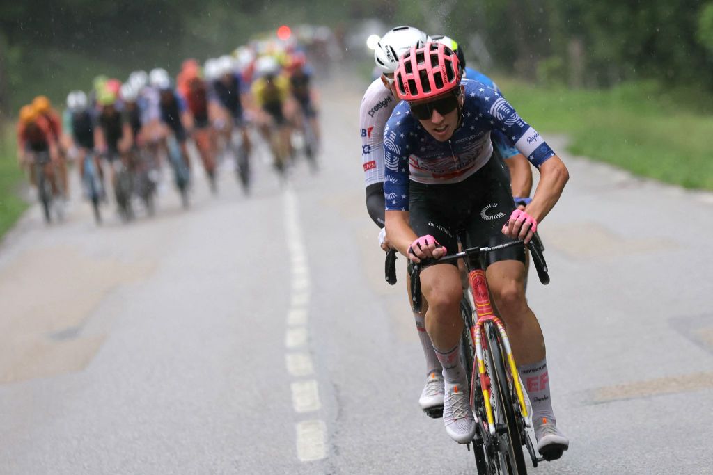 SAMOENS FRANCE US National champion (EF Education) leads the breakawawy