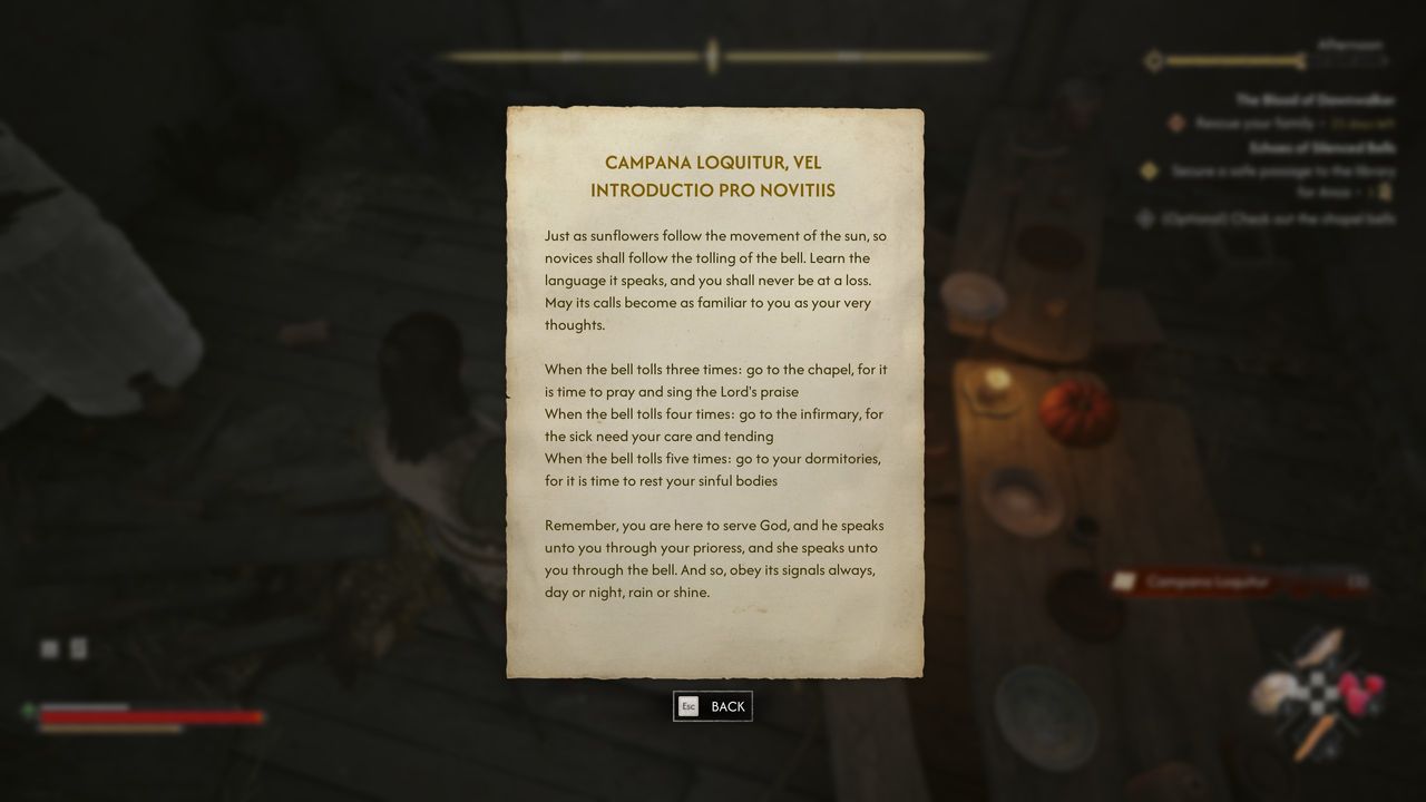Blood of Dawnwalker Echoes of Silenced Bells - Bell instructions