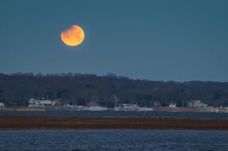 Astrophotographer Steve Scanlon captured this photo of the Super Blue Blood Moon over Locust, New Jersey at 6:53 a.m. EST (1153 GMT).