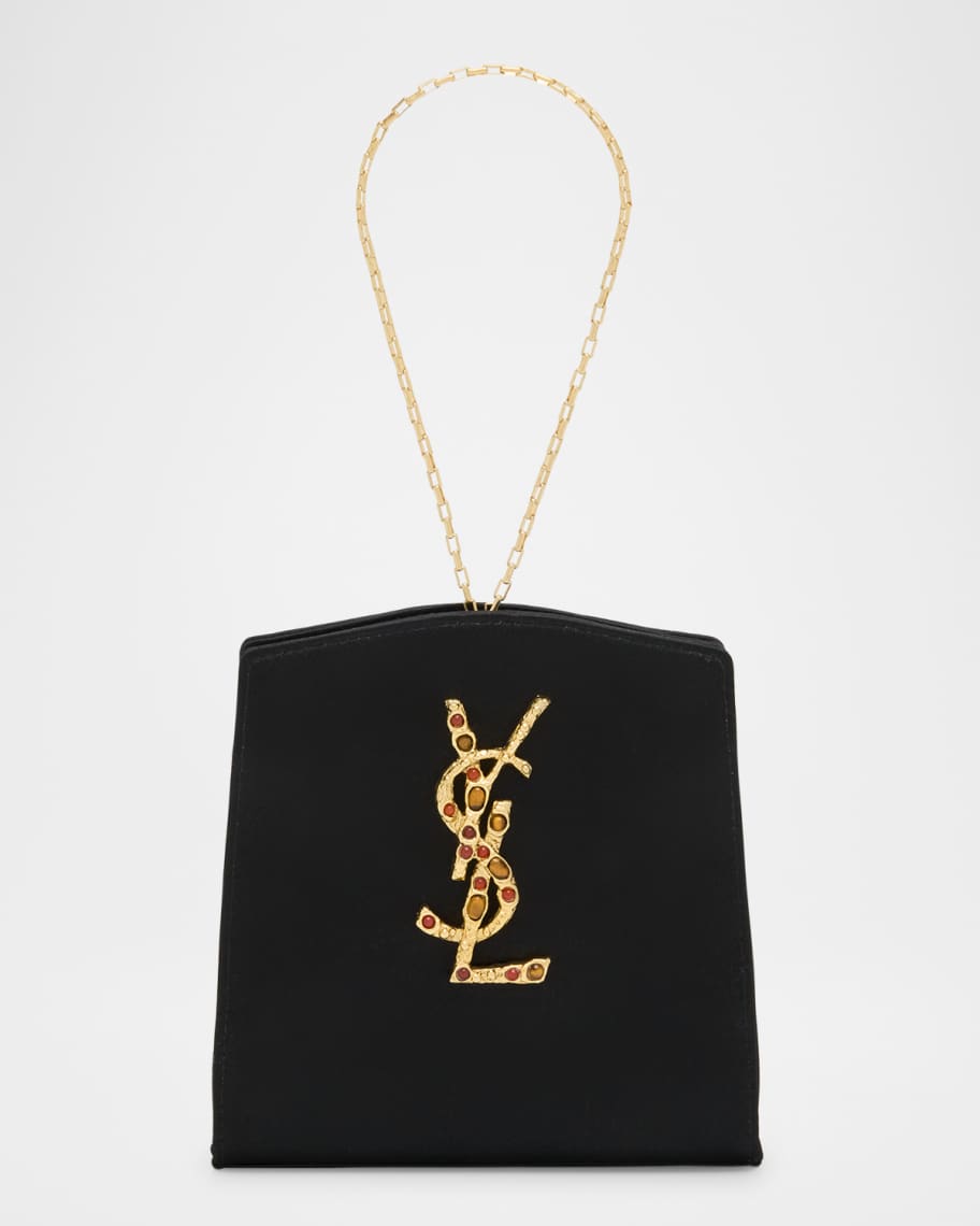 Mini Ysl Evening Wristlet in Satin