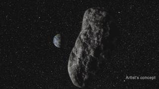 Concept image of asteroid near Earth