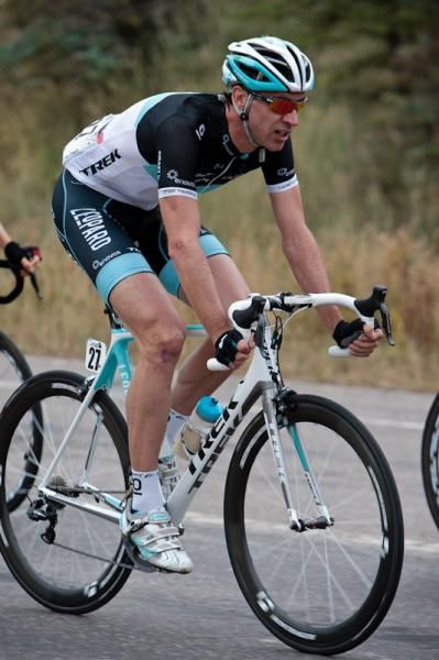 Jens Voigt (Leopard Trek) looking to cover an early break.