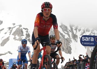 GRAN SASSO D'ITALIA - CAMPO IMPERATORE, ITALY - MAY 12: Geraint Thomas of The United Kingdom and Team INEOS Grenadiers crosses the finish line during the 106th Giro d'Italia 2023, Stage 7 a 218km stage from Capua to Gran Sasso d'Italia, Campo Imperatore 2123m / #UCIWT / on May 12, 2023 in Gran Sasso d'Italia, Campo Imperatore, Italy. (Photo by Stuart Franklin/Getty Images,)