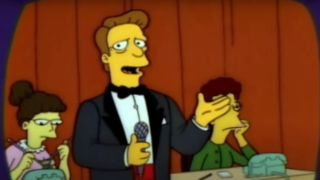Troy McClure hosting a telethon in The Simpsons.