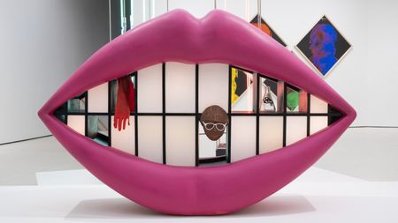 Jung Kangja mouth-shaped installation, part of show of avant-garde korean art 