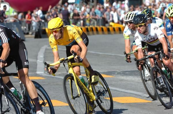 Bradley Wiggins (Team Sky) on his way to a Tour de France win