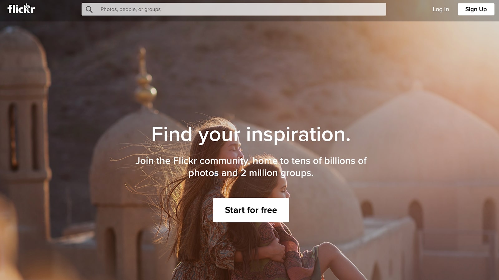 Best photo cloud storage - Flickr's homepage