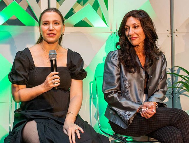 On &ldquo;The Legacy of Linear&rdquo; panel: Jane Marks, director, business development and content acquisition, Philo, and Carol Hanley, president, Whip Media.