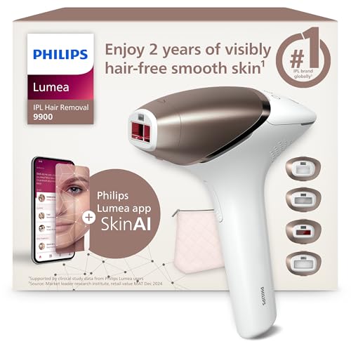 Philips Lumea 9900 Series, Ipl Hair Removal Device, Laser Hair Removal Alternative, Senseiq and Skinai Technology, 4 Attachments for Body, Face, Bikini and Underarms, Corded &amp;amp; Cordless Use, Bri951/01