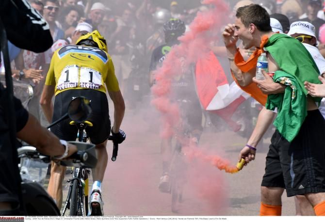 Chris Froome riding away to victory on Mont Ventoux