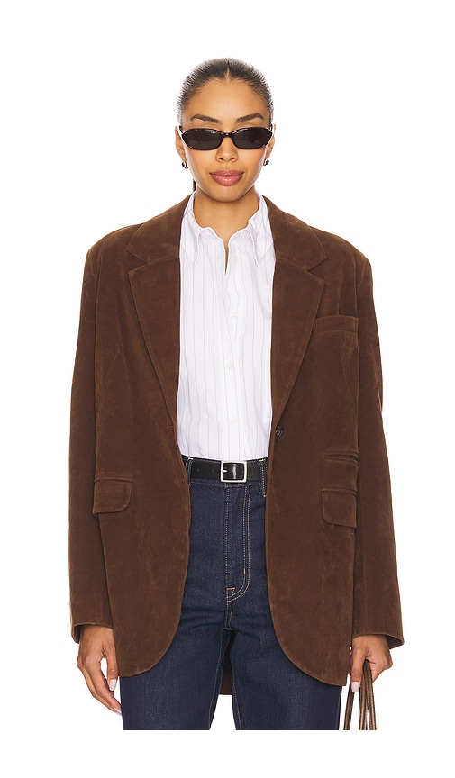 X We the Free Paper Cut Faux Blazer in Brown Bear