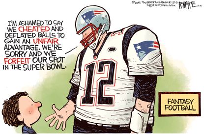 Editorial cartoon sports NFL Patriots